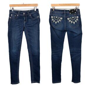 Miss Me Signature Rise Skinny Jeans Rhinestone Embroidered 27